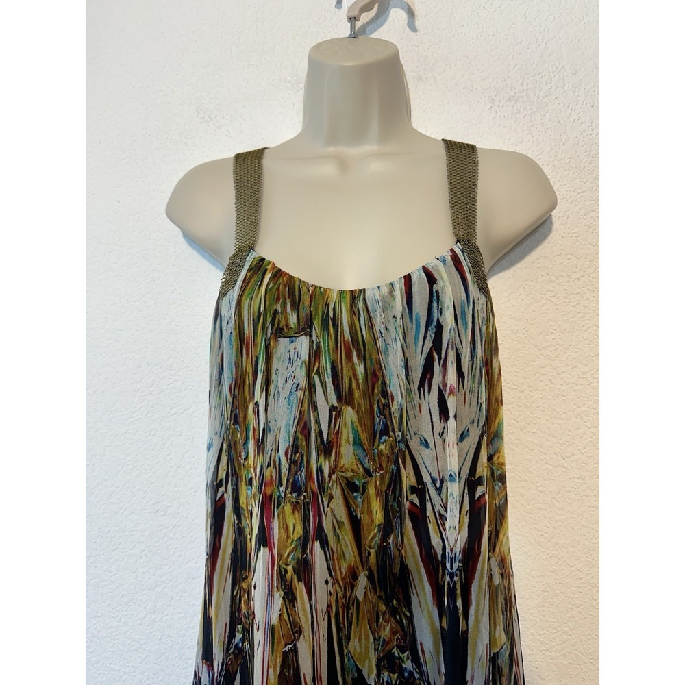 Y2KCynthia Vincent S Silk Maxi Dress Colorful Artsy Boho Fairy Whimsigoth Resort